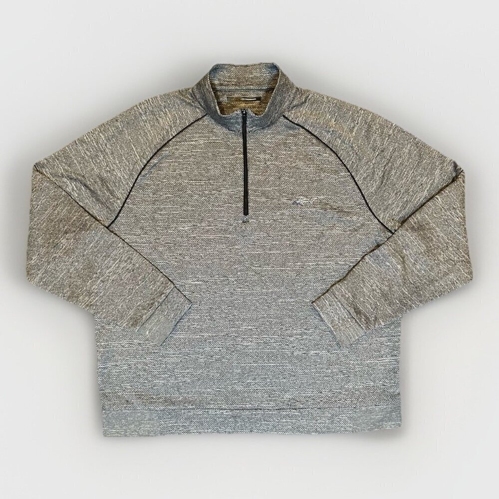 Greg Norman Golf Shark 1/4 Zip Pullover Sweatshirt Men's Size XL Gray Layering